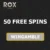 50 фриспинов для новых игроков в ROX Casino